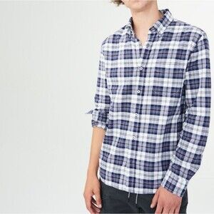 Aeropostale Long Sleeve Blue Purple Plaid Oxford Woven Button Down Western Shirt